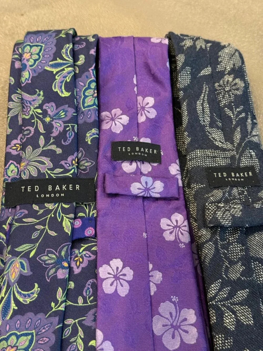 Lot of 6 Ted Baker Men's Floral Pattern Neckties